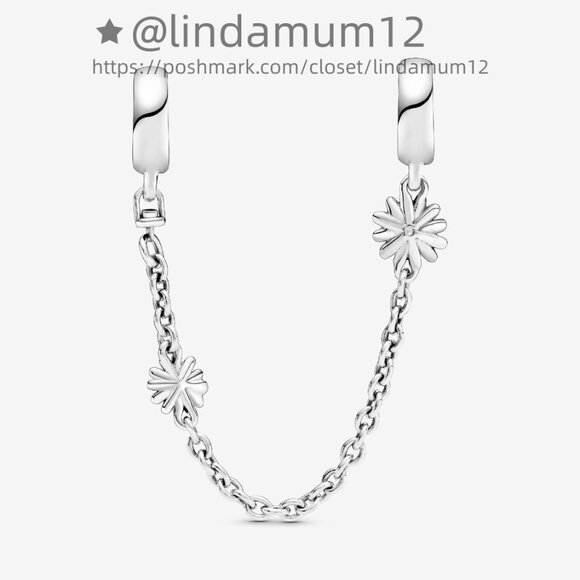 Pandora Daisy Flower Safety Chain Charm - Picture 3 of 4